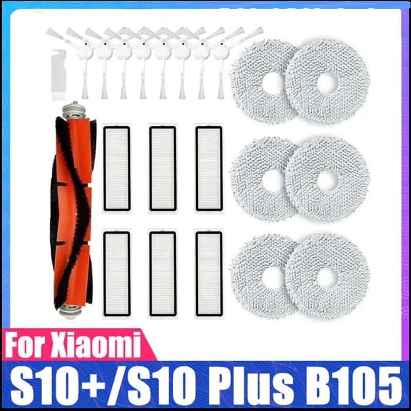 Spazzola laterale principale Filtro Hepa Mop Panno Pad di ricambio per Xiaomi Robot Aspirapolvere S10+ / S10 Plus Parti per aspirapolvere