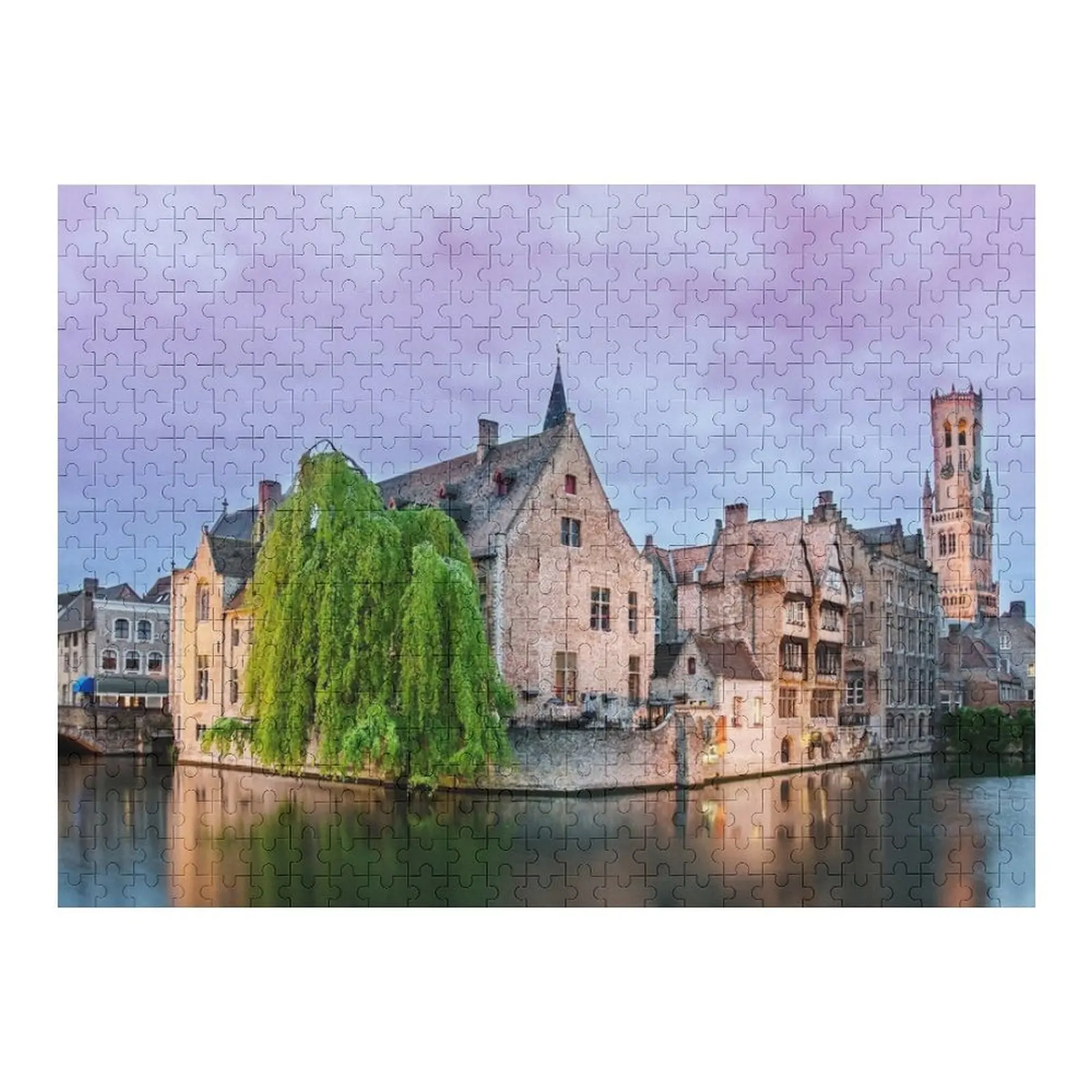 Bruges canal al atardecer Rompecabezas Regalo de madera personalizado Regalos personalizados para niños Rompecabezas