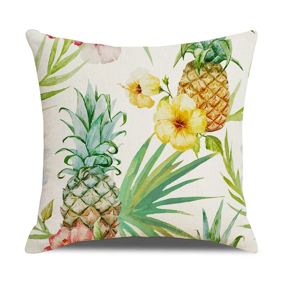 Sofa Decorative Cushion Cover 45x45 Pillows Cover Tropical Leaves Printed Pillowcase Home Seat Car Decor Linen Throw Pillow Case