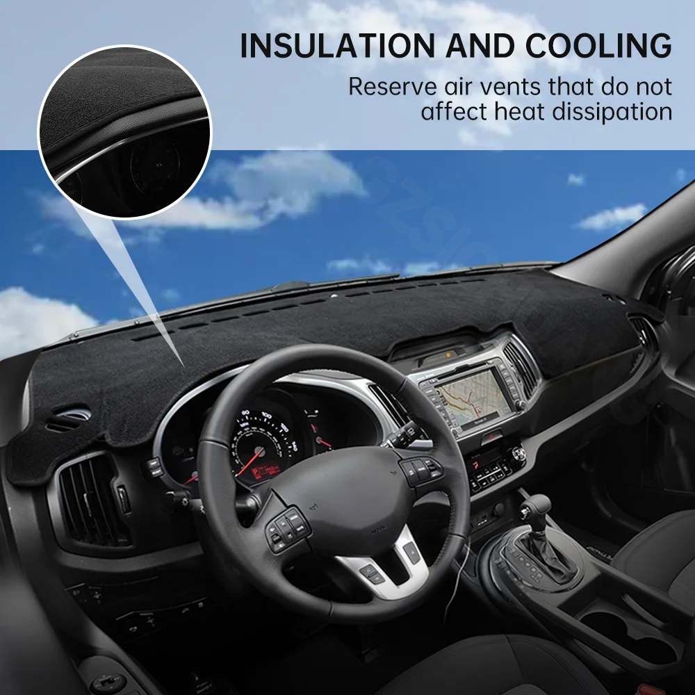 

Изоляционная накладка на приборную панель автомобиля для Kia Sportage R 3rd 2011-2013 2014 2015, специальная солнцезащитная накладка на приборную панель автомобиля, устойчивая к ультрафиолетовому излучению