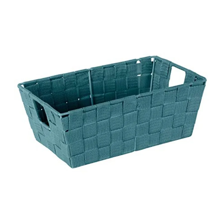 

Woven Strap Tote Decorative Storage Basket Built in Handles Organization Closet Bedroom Bathroom Nursery Accessories Toys Gifts
