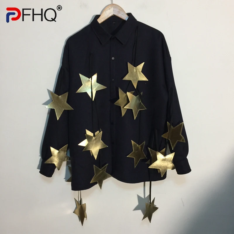 

PFHQ Autumn Men's Streetwear Shoot Style Personalized Tops Tide Handsome Korean Light Luxury Creativity Leisure Shirts 21Z1405