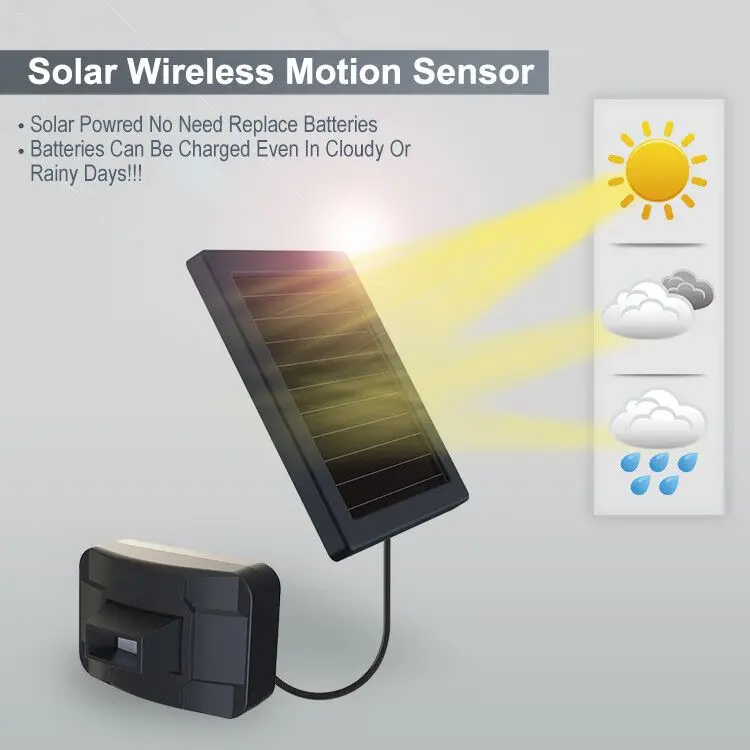Solar Wireless Driveway Alarm System Weatherproof Security Outdoor Motion Sensor