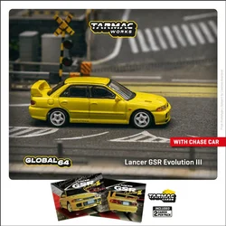 (Pre-order) Tarmac Work 1:64 Lancer GSR Evolution III Yellow Diecast Model Car