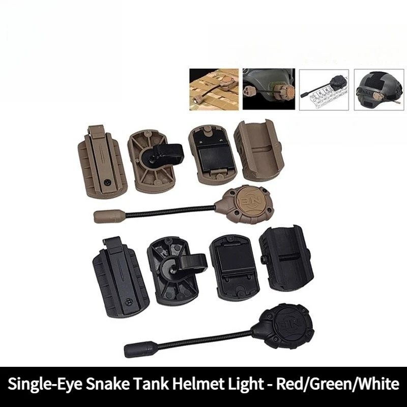 赤緑白ledヘルメットライトポータブルシングルアイスネークシェイプサバイバルアウトドア照明器具