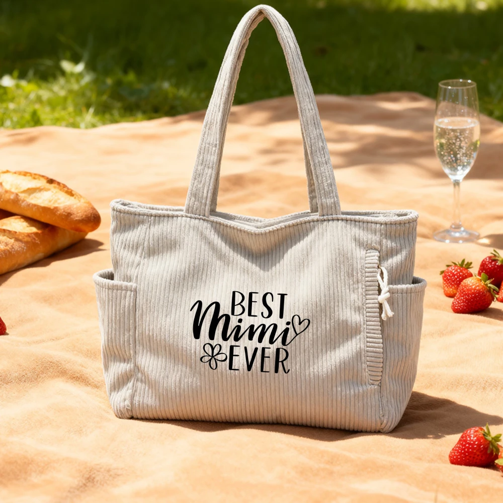 

Вельветовая сумка-тоут, сумка для покупок, универсальная сумка на каждый день, лучший подарок Mimi Ever на День матери, День рождения, Рождество, для путешествий и повседневного использования