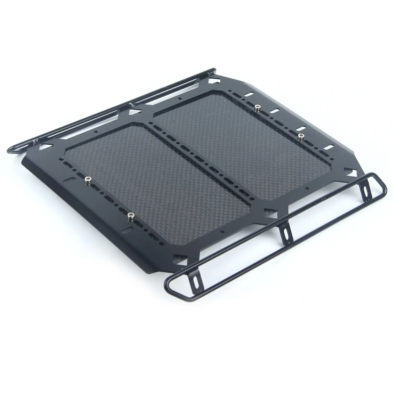 LCX Racing 1/10 RC Crawler Metal w/Carbon Fibre Luggage Tray Roof Rack for Traxxas TRX6 TRX4 Upgrades Parts Accessories