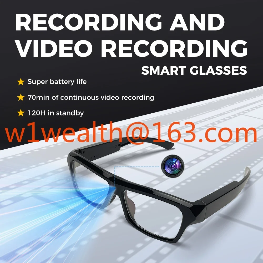 HD1080P 4K Wireless BT5.0 Camera Glasses Video Recording Sport Sunglasses Glasses with A Camera Camera Glasses High Quality