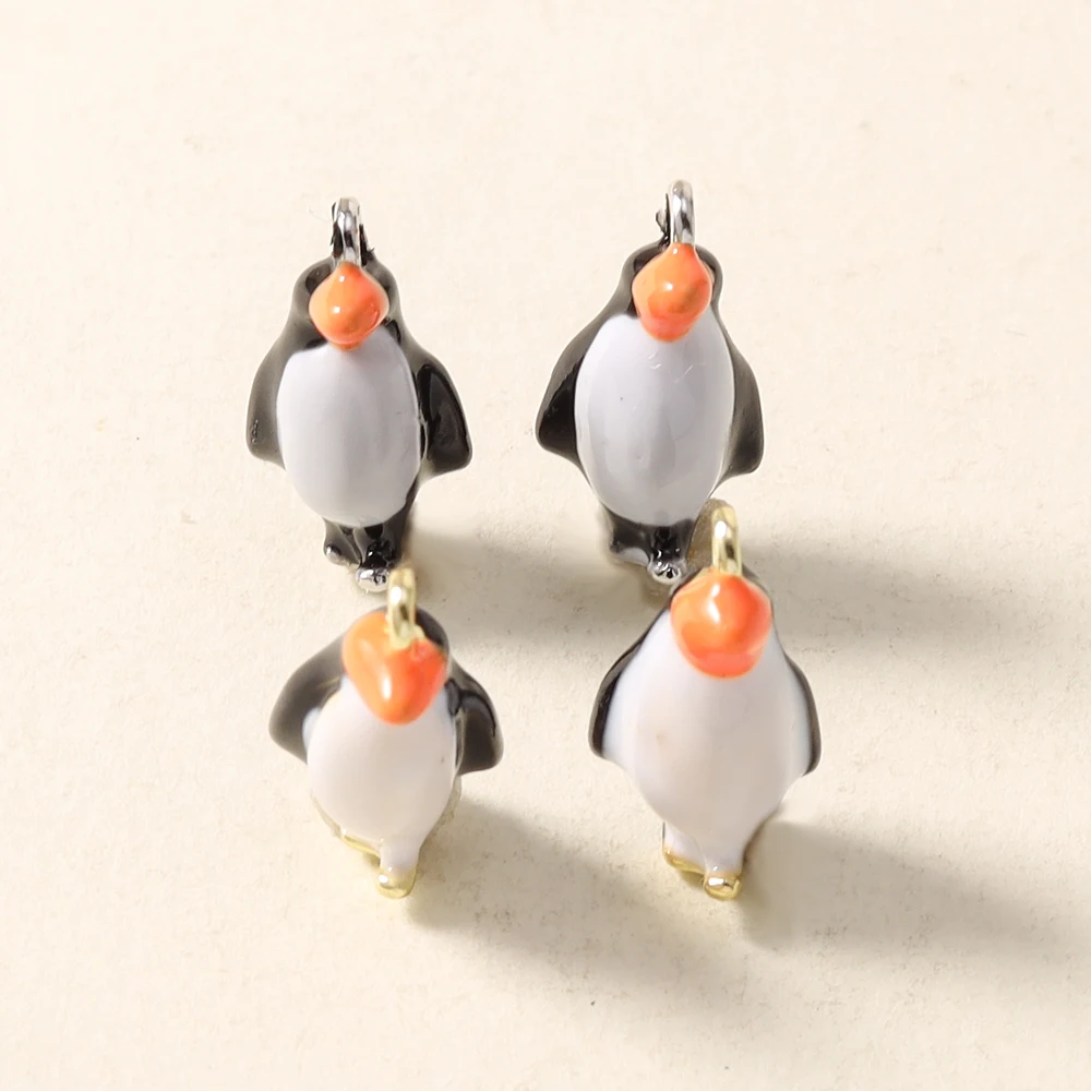 5 Stück Emaille-Anhänger mit Meeresorganismen-Motiven, Pinguin-Anhänger, Perlen, Anhänger für DIY-Schmuckherstellung Zubehör