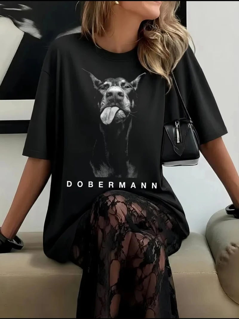 Women's Casual Short Sleeve Crew Printed Oversized Stylish Oversized 