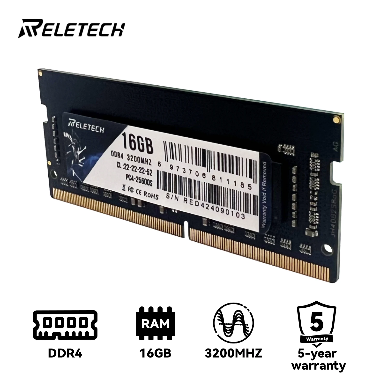 Reletech DDR4 Memoria RAM Laptop 16GB 8GB 32GB 1.2V 260pin 3200MHz PC4 Notebook Sodimm Memory