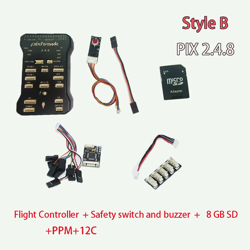 

Pixhawk PX4 PIX 2.4.8 32 Bit Flight Controller Autopilot with 8G SD RC Quadcopter Ardupilot ArduPlane ArduRover