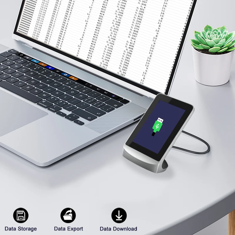 Descarga de exportación de datos Medidor PM2.5 Detector de gas Monitor infrarrojo de CO2 Medidor de calidad del aire multifunción
