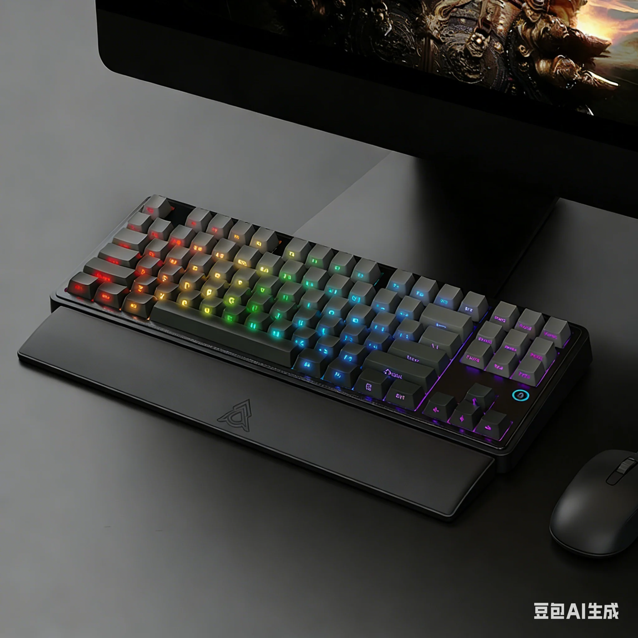 AJAZZ Gaming Keyboard Polssteun - 87-toetsen polssteun voor mechanische 96% toetsenborden, ergonomische lederen toetsenbordpolssteun