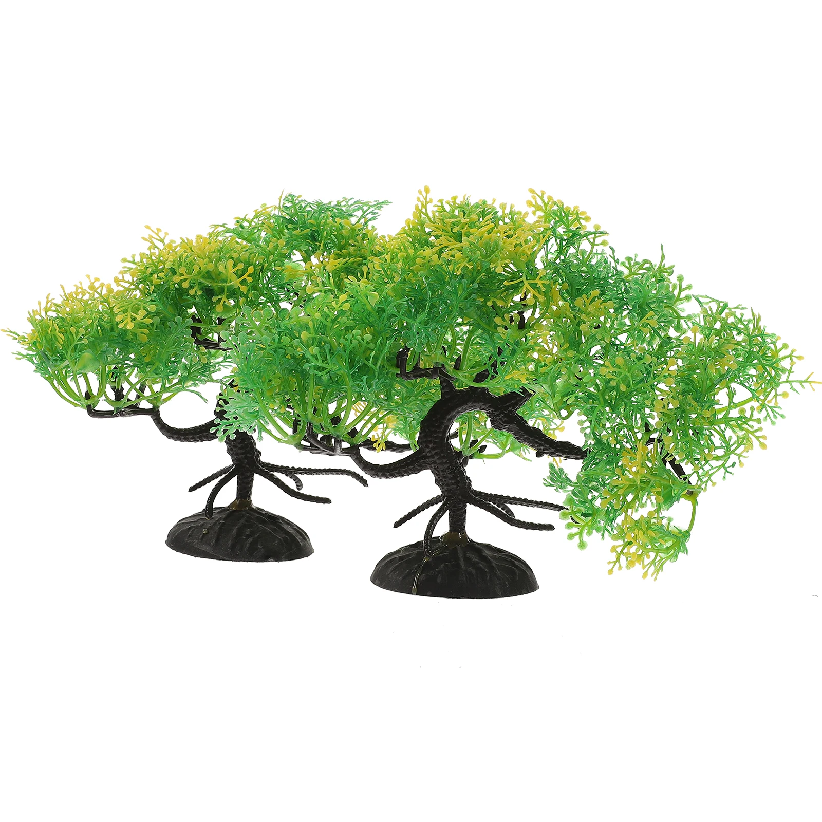 

2Pcs Aquarium Bonsai Artificial Pine Tree Fish Tank Plant Plastic Decoration Fish Aquarium Accessories Realistic