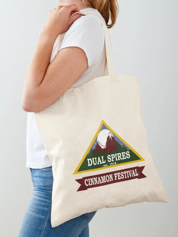 

Pysch Dual Spires Est.1918 Cinnamon Festival Tote Bag Women's shopping bag custom fabric bag handbag Women's shopper