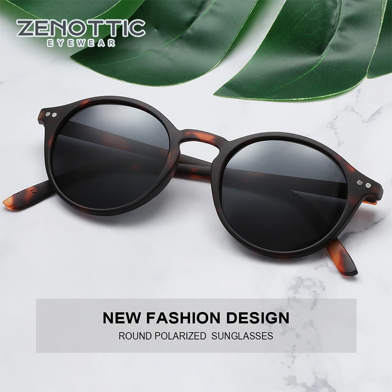 ZENOTTIC 2024 Fashion Polarized Sunglasses Men Women Brand Designer Retro Round Sun Glasses Vintage UV400 Goggles Shades