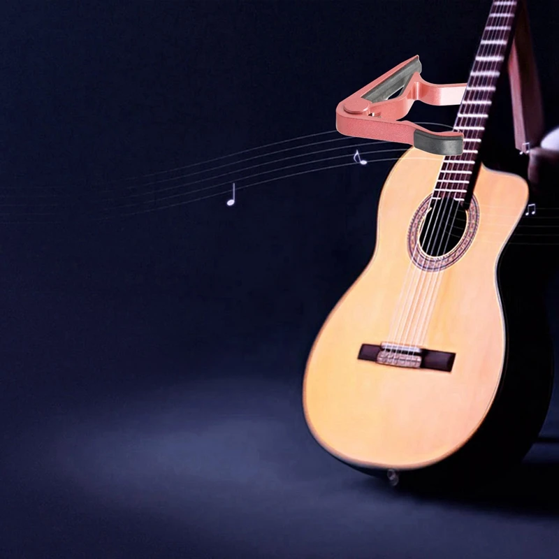 2X مشبك مفتاح الزناد كابو للجيتار الكلاسيكي الكهربائي الصوتي (الوردي)