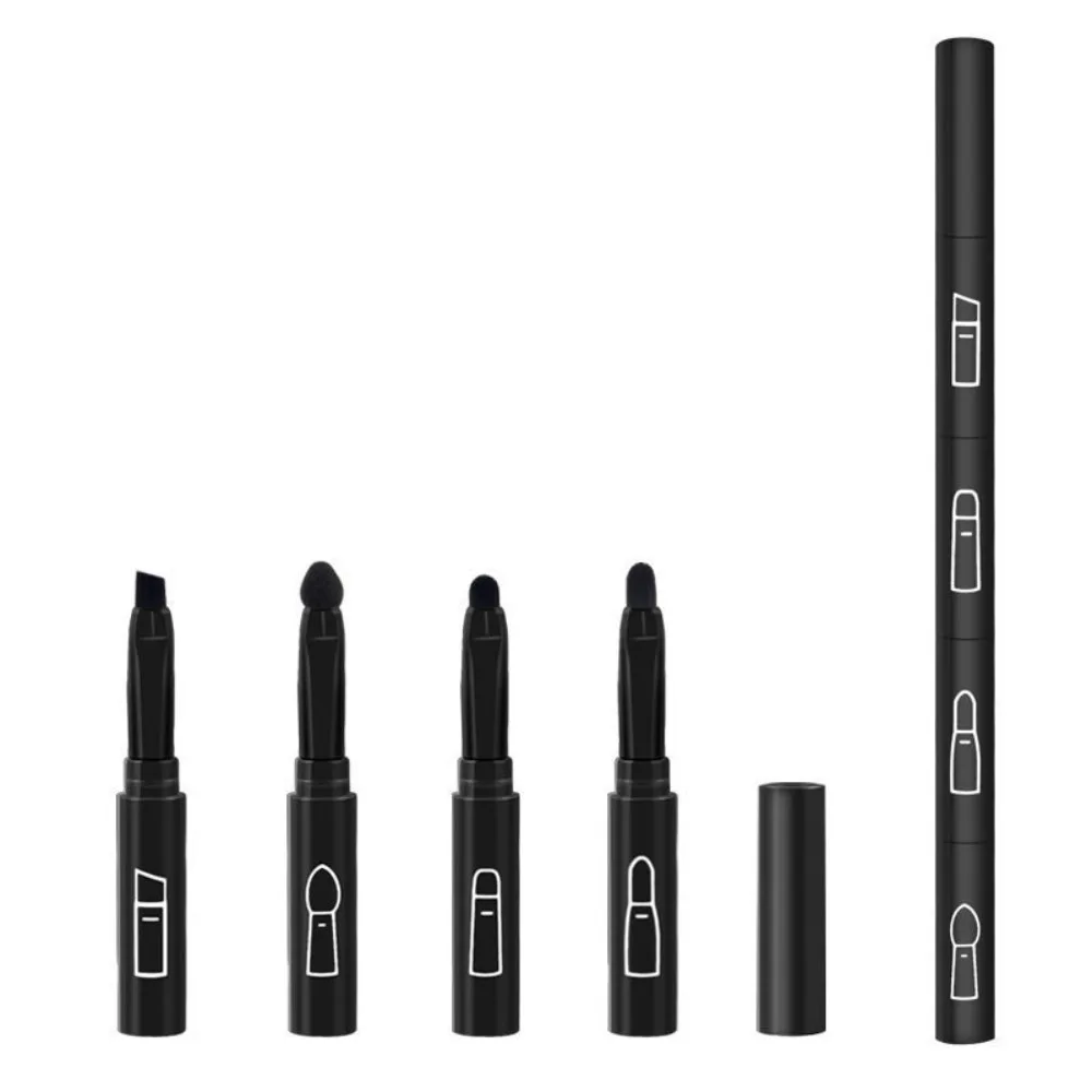 Travel Size 4 In 1 Makeup Brush Portable Multi-use Eyeshadow Lip Brush With Plastic Handle Makeup Tool