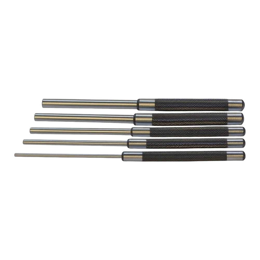 5pcs 8in Long Carbon Steel Pin Punch Set for Jewelers Watchmakers Engineers and Carpenters Tool for Removing and Repairing Pins