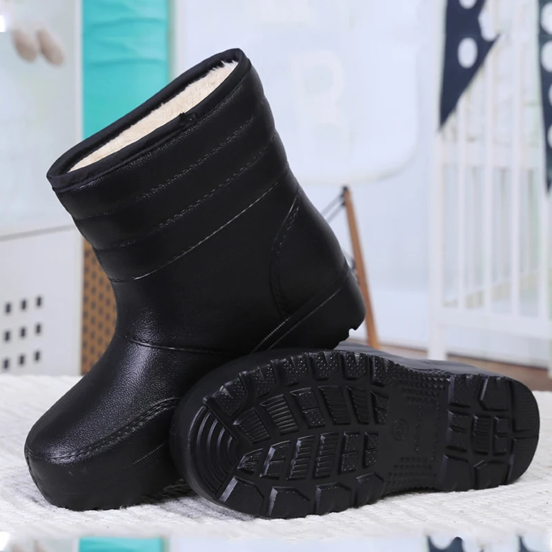 Botas de nieve impermeables para hombre, zapatos cálidos de piel, plataforma, informales, Ankel, antideslizantes, EVA, ligeros, Invierno