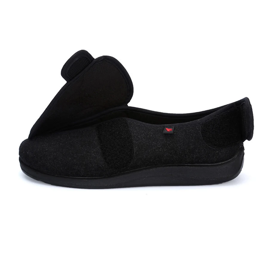 KNCOKAR Medio-di età compresa tra anziani extra-large a piedi in morbida pelle scamosciata scarpe allargato per regolare alto contenuto di grassi