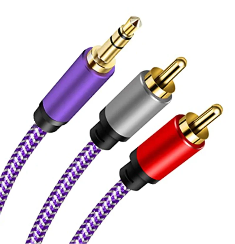 20m RCA long Cable 3.5mm to 2RCA Splitter RCA Jack 3.5 Cable RCA Audio Cable for Smartphone Amplifier Home Theater AUX Cable RCA