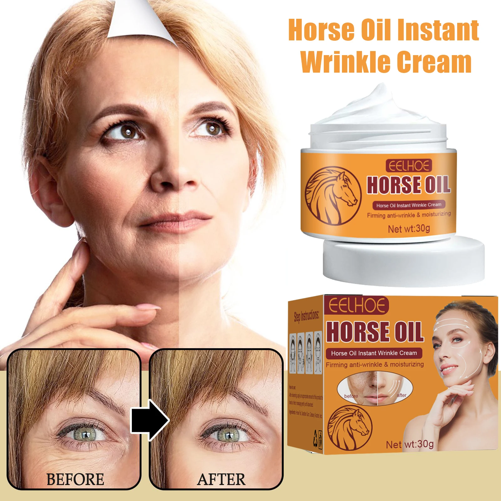 

Horse Oil Cream – Firms skin, brightens tone, smooths spots & softens texture