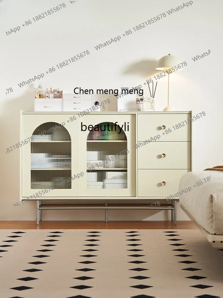 

ss7304 French Cream Style Sideboard Cabinet Light Luxury Storage Clothes Closet Stone Plate Locker against the Wall