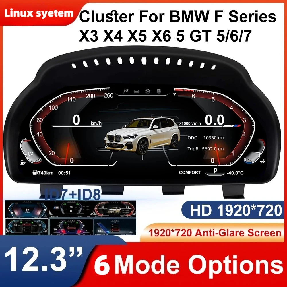 New UI For BMW X3 X4 X5 X6 Cluster Dashboard 5 GT F10 F15 F16 F25 F02 F07 Series Speedometer Instrument Panel Digital Instrument