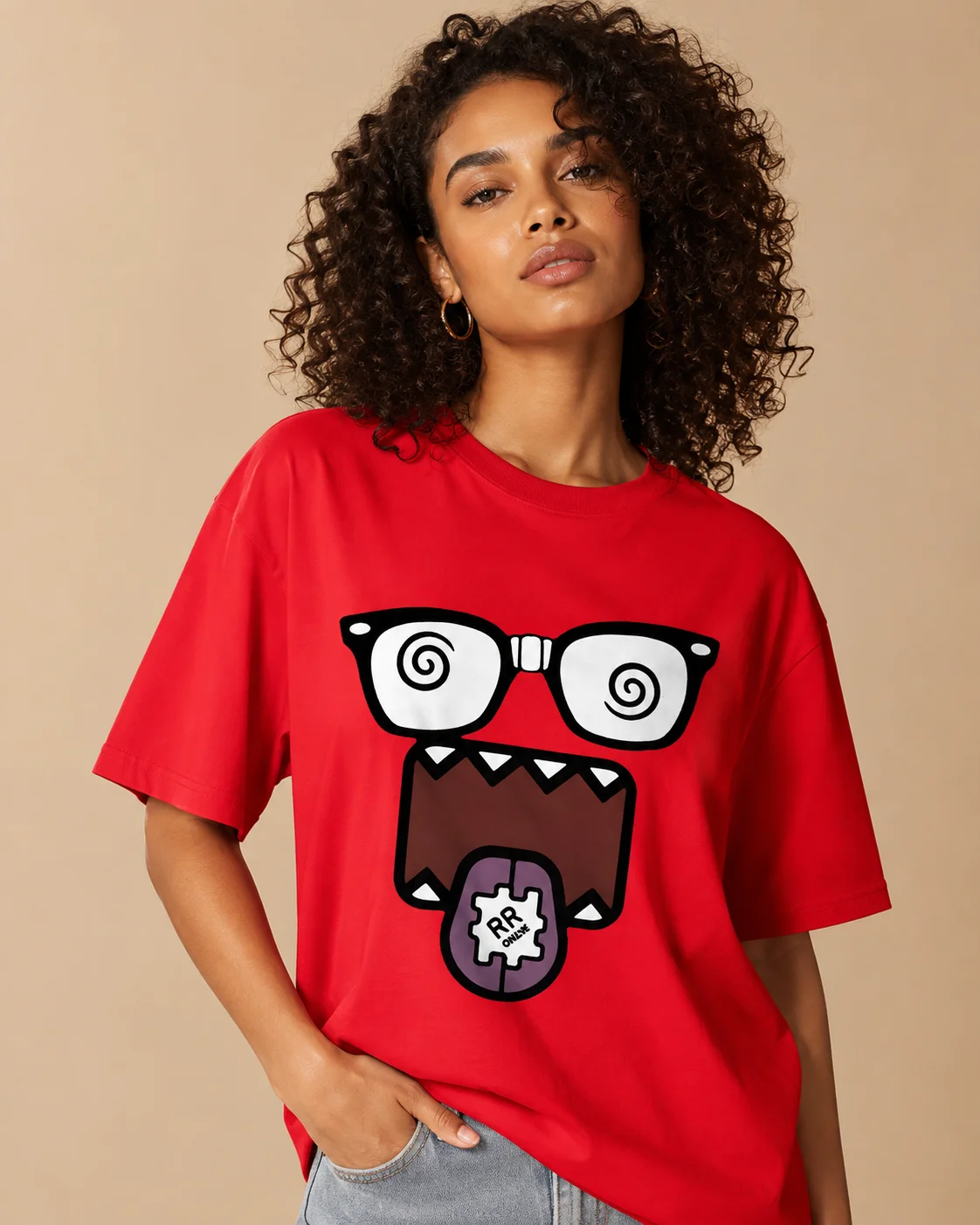 Interesting Domo Kun Men's and Women's T-shirts Classic Casual Wear Round Neck Short Sleeved T-shirts Summer T-shirts Streetwear
