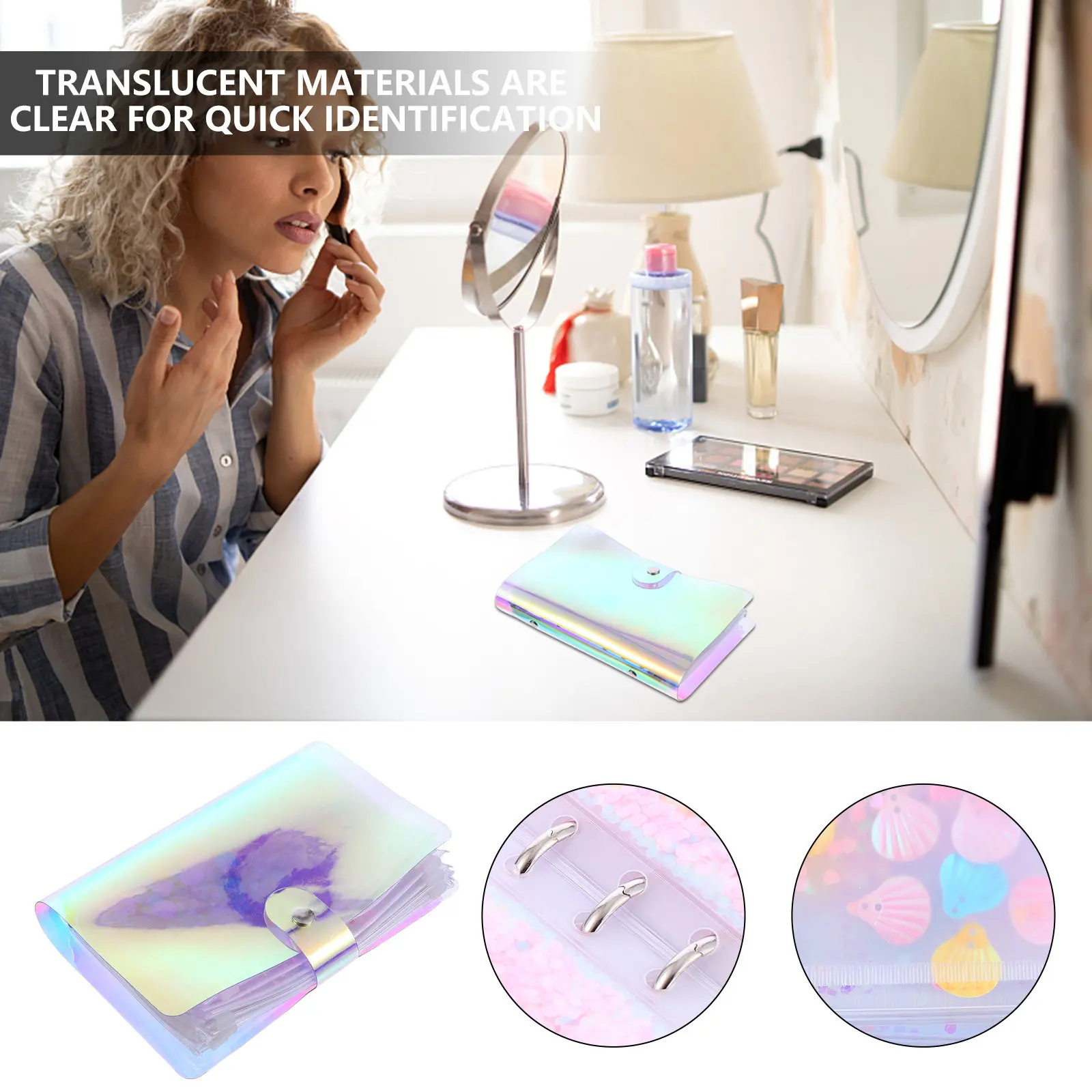 

12Pcs A6 PVC Cover Notepad Binder 6 Holes Refillable with Pockets for Documents Cash Coupons Gift for Family Friends Lovers