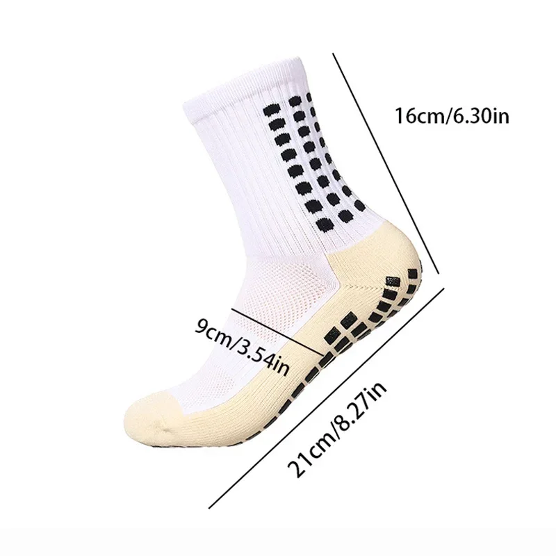 

2 Pairs of Anti Slip Silicone Soccer Socks and Sports Leg Protection Set， basketball socks，mens socks，cycling socks
