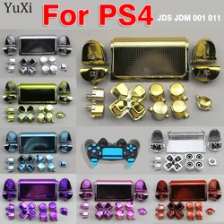 For PS4 R2 L2 R1 L1 Trigger Button D-pad ABXY Keypad Plating Button Kit For PlayStation Dualshock 4 JDS JDM 001 011 Gamepad
