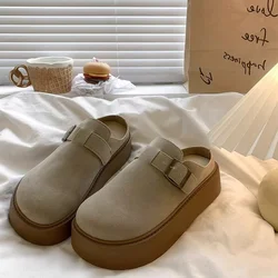 Shoes Woman 2025 Female Slippers Loafers Platform Cover Toe New Soft Casual Slides Autumn Leisure Shoes Loafers Slippers Soft Pl