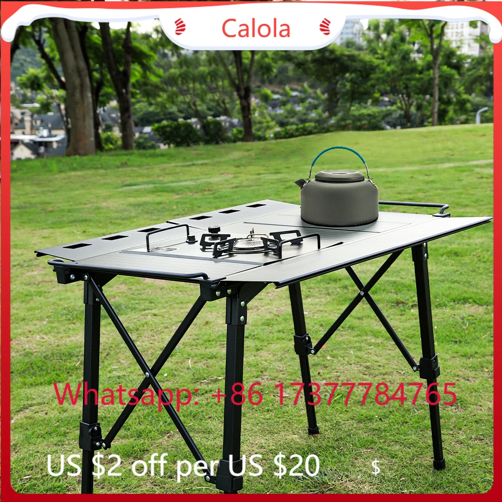 Multifunctional IGT Roll Adjustable Leg Outdoor Desk for BBQ and Desktop Burner