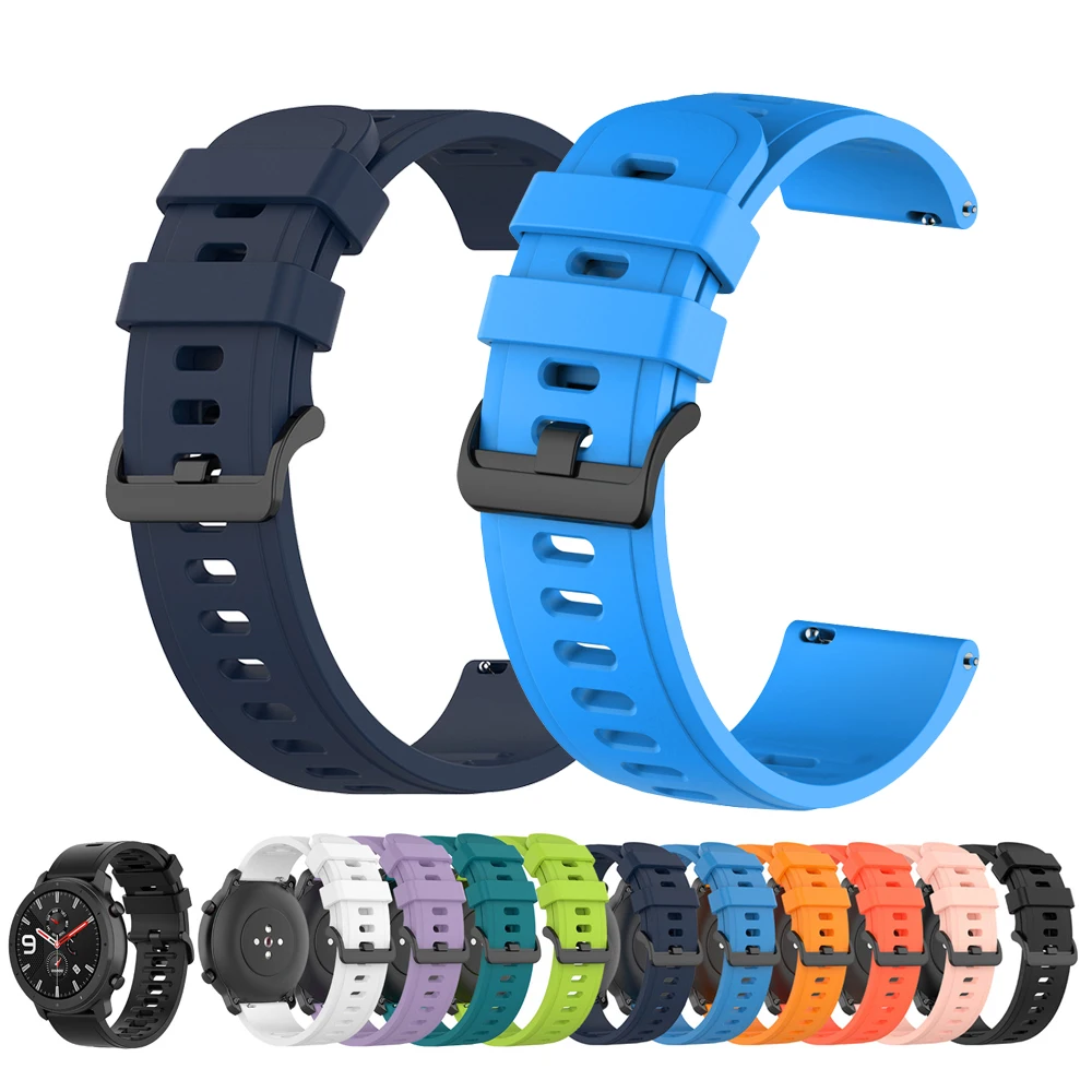For Huami Amazfit T-Rex3 Pro 48mm Strap 22mm Silicone Bracelet For Amazfit Helio/GTR3 Pro/GTR2/GTR2E/Bip 6 5 Unity Watchband