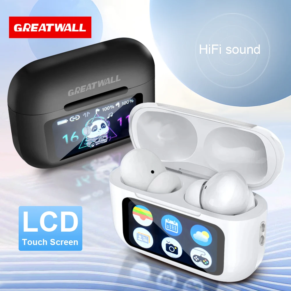 الأصلي GREATWALL TWS سماعة لاسلكية تعمل بالبلوتوث سماعات HiFi HD دعوة سماعات الموسيقى التحكم باللمس مع ميكروفون مدمج