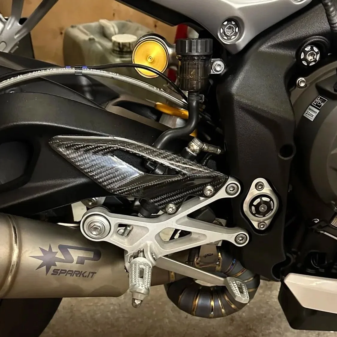 For Triumph Street Triple 660 765 R RS 2016-2021 2022 2023 2024 Carbon Fiber Motorcycle Accessories Heel Guard Plates Foot Rests