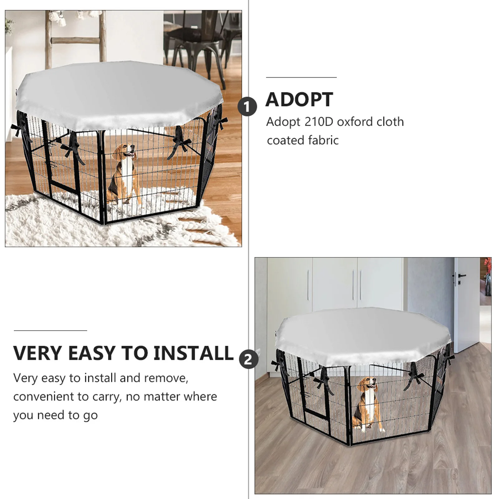 

Pet Cage Cover Waterproof 210D Oxford Cloth Sunscreen Easy Install Carry Dust Proof Kennel Travel Beach Play Dog Cat Small Pets