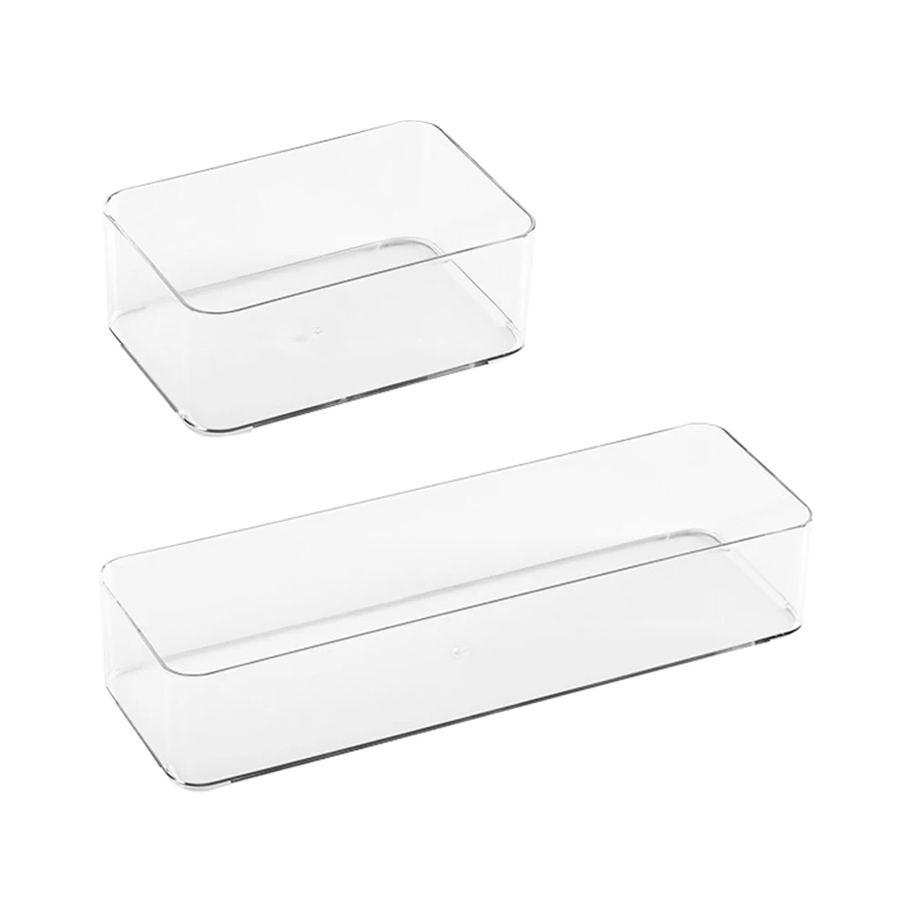 

2Pcs Storage Box Premium PP Material Multi-Function Drawer Organizer for Kitchen Bathroom Bedroom Household Storage Case