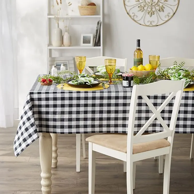 Checkered Square Tablecloth Kitchen, Wedding Party, Holiday Dining Table Decoration Tablecloth