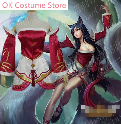 Anime! Hot Game LOL Gumiho Ahri Classic UberMusic Skin Uniform Cosplay Costume Halloween Carnival Suit Custom-made