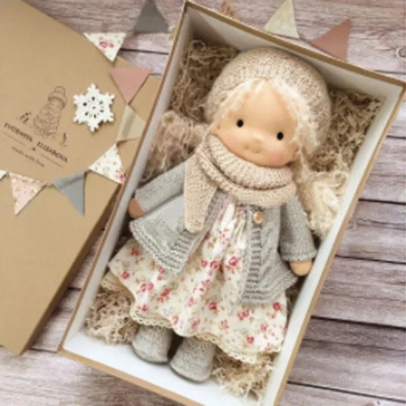 30cm Waldorf Cute Plush Doll Girl Soft Stuffed Doll With Golden Curly Hair New Diy Children's Companion Friends Birthday Gifts