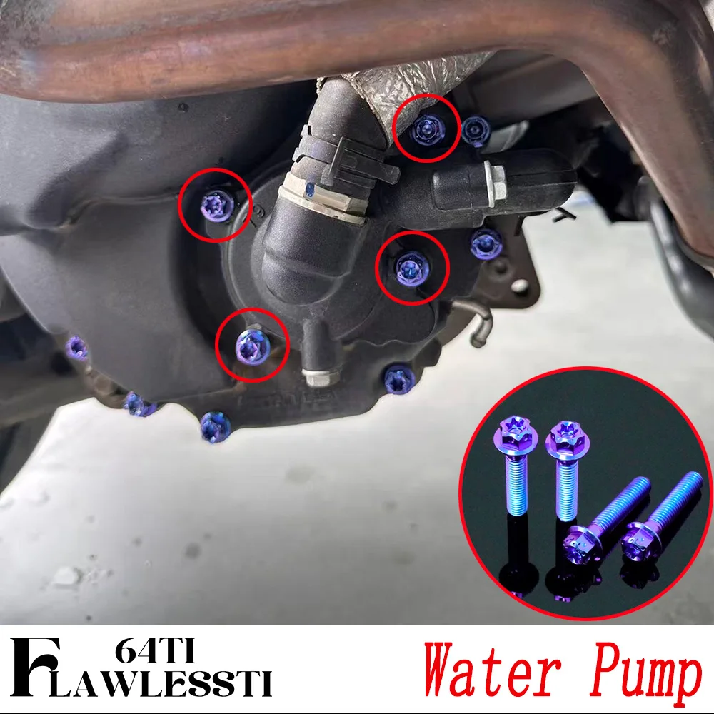 FLAWLESSTI Gr5 Titanium Bolt Brake Disc Caliper Engine Cover Water Pump Engine Gear Oil Shock Bolt Rear Nut For ZONTES 368G