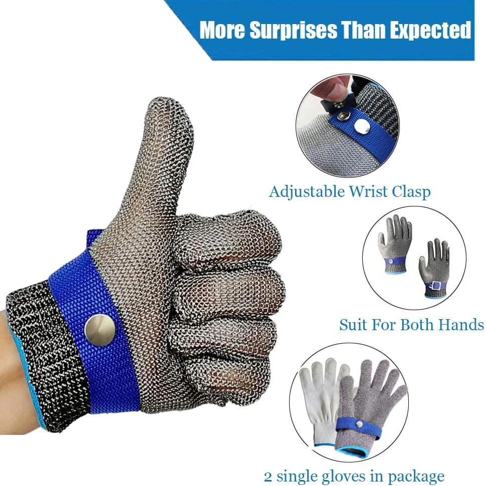 Cut Resistant Glove Stainless Steel Mesh Metal Gloves Working Safety Anti-cut Slaughter Butcher Cutting Fish-killing Iron Glove