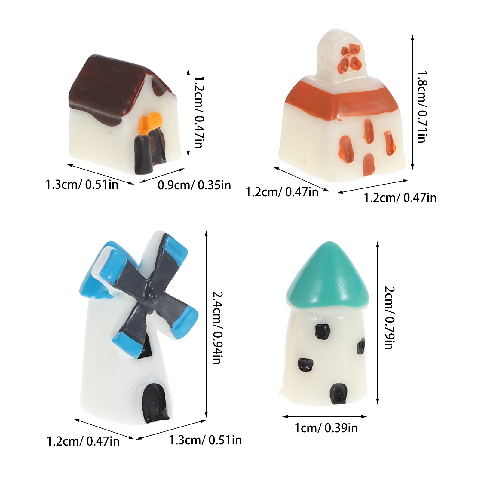 4 個ミニ盆栽装飾アクセサリークリエイティブ DIY 風車ハウスマイクロ風景庭園装飾樹脂用