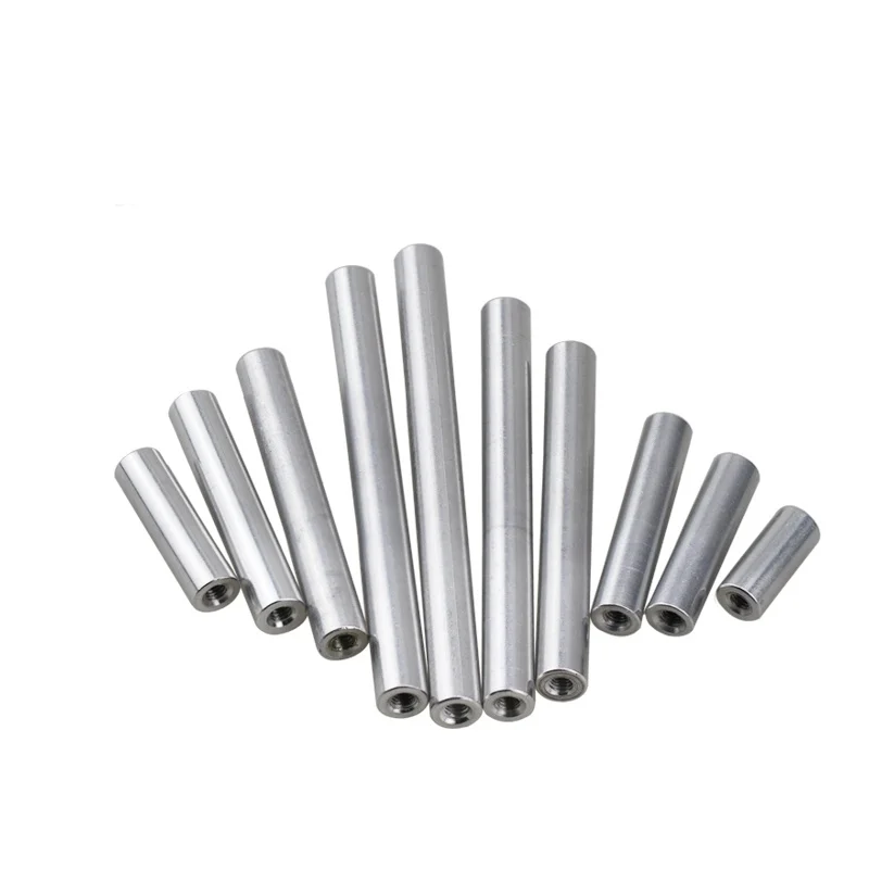 Aluminum Round Standoff Column Stud Extend Long Nut Aluminum Stud Spacer Length 6-150mm M2 ~ M10 3