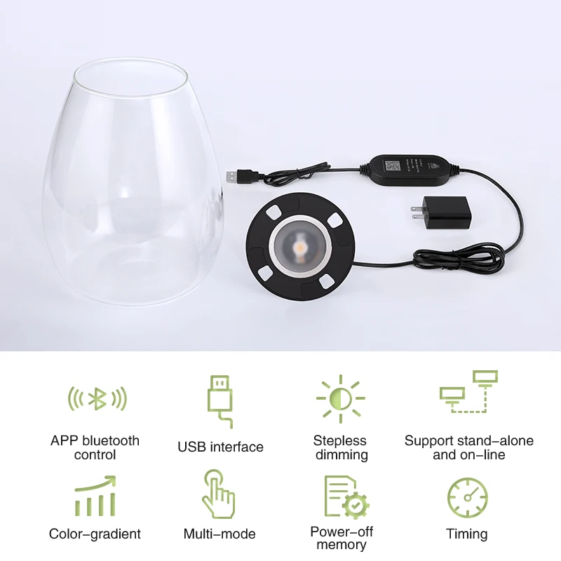 COB Microlandscape Pflanze Füllen Licht Desktop Dekoration Ökologische Flasche Beleuchtung Aquarium Pflanze Füllen Licht APP Dimmen Timer