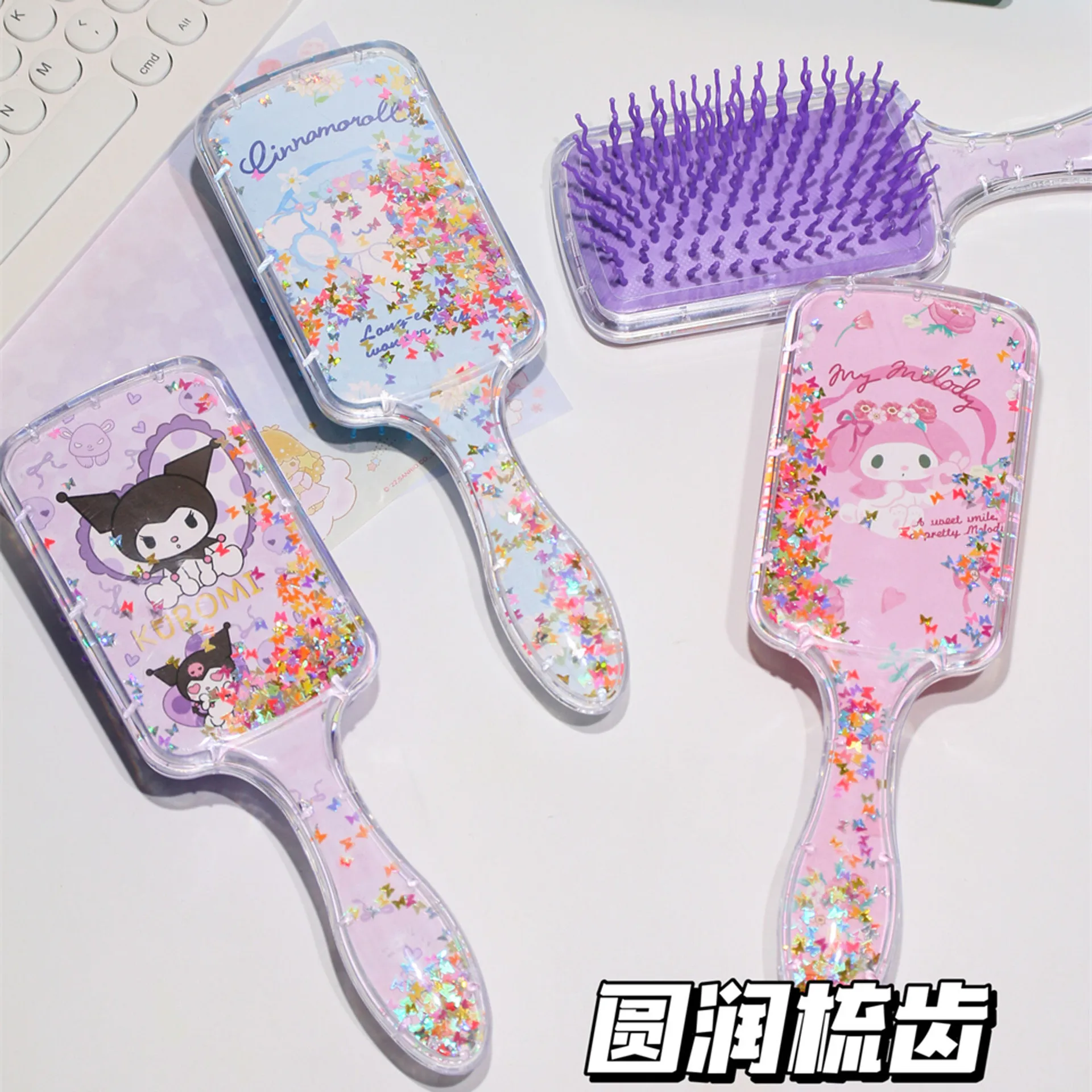 Peine con cojín de aire Kawaii SanrioMy Melody Kuromi, bonito peine de masaje portátil, animación de dibujos animados, bonito peine para niñas, regalo para estudiantes